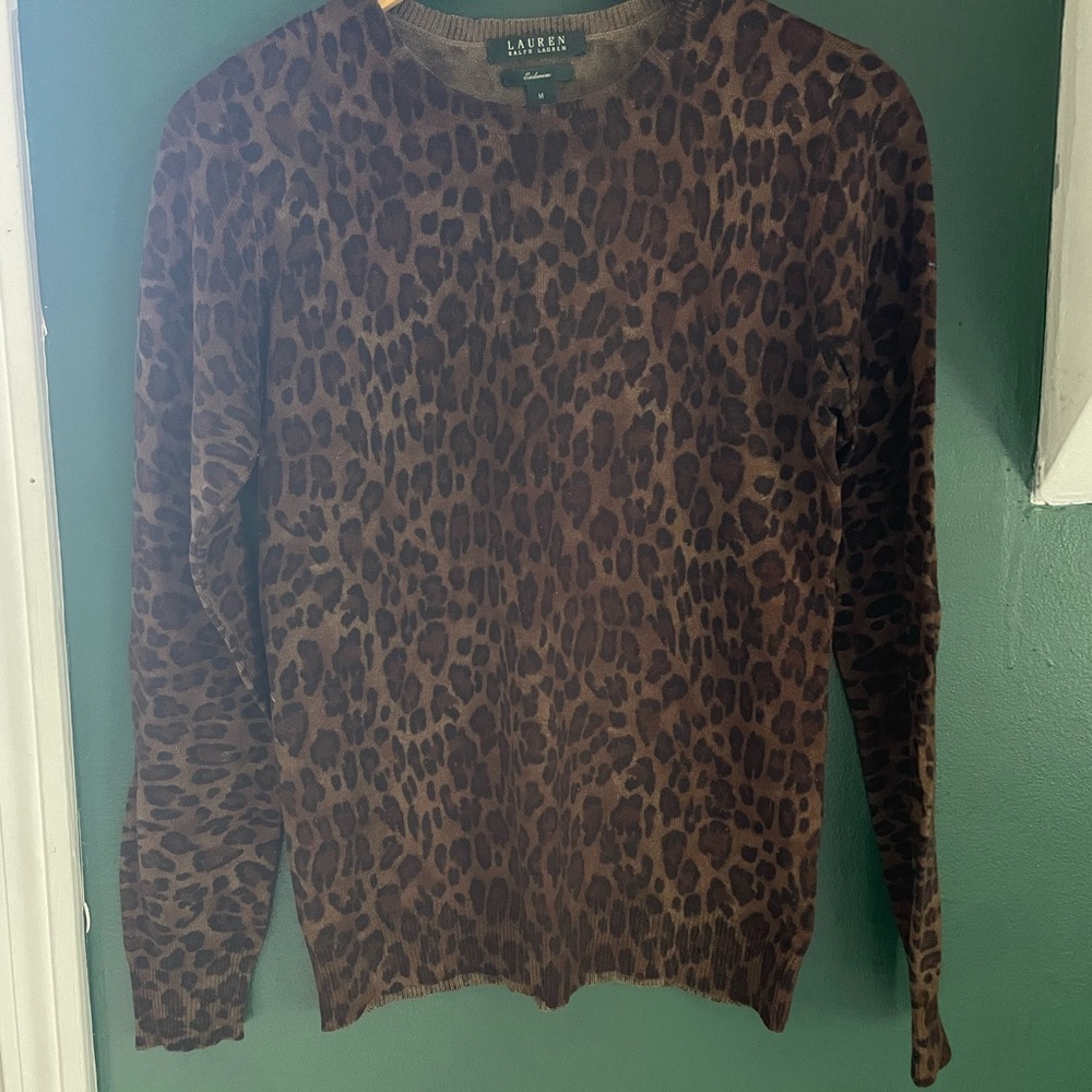 Silk and Cashmere Leopard Print Sweater